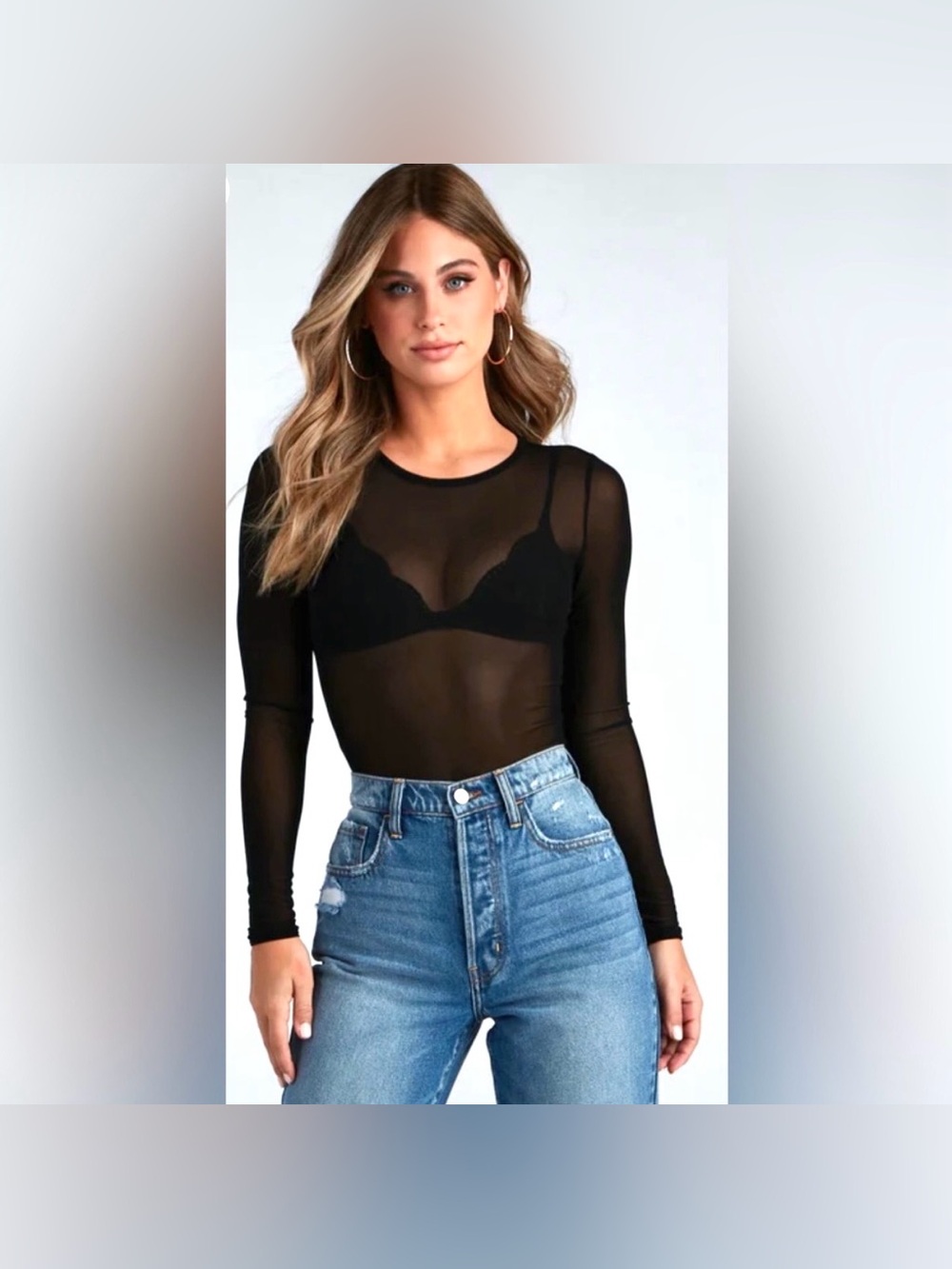 Black mesh bodysuit